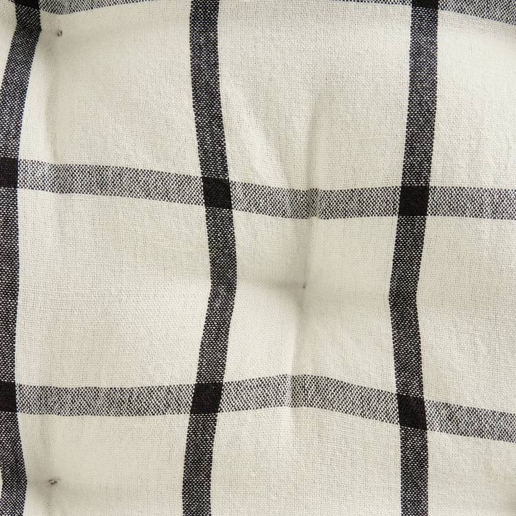 Habitat woven check seat cushions white 40cm - British product