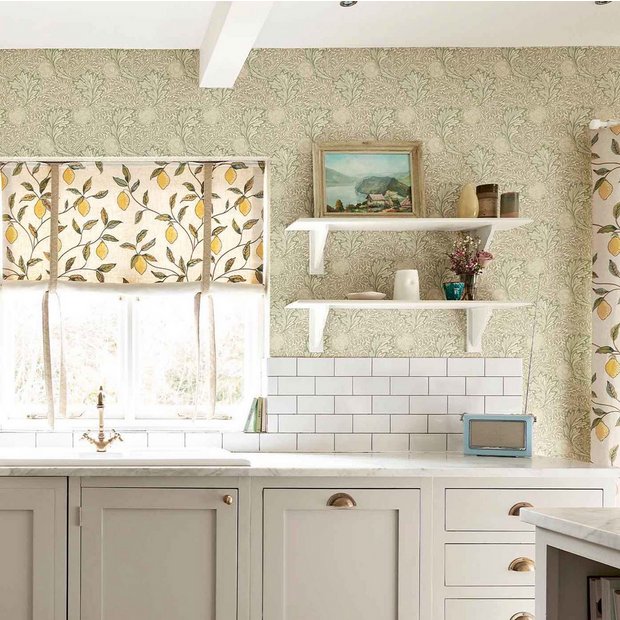 Morris & Co Apple and Leaves wallpaper green imported from the UK