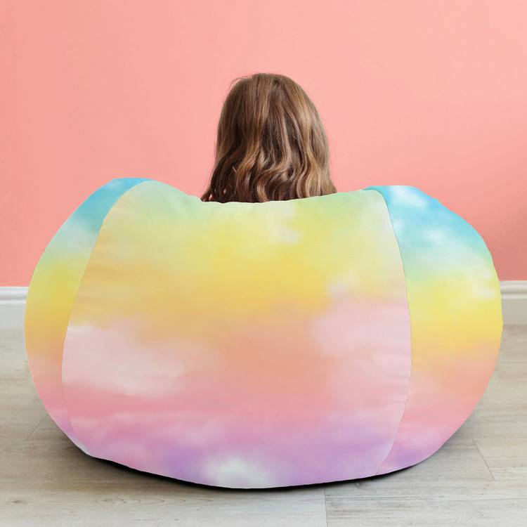 Rucomfy kids medium tie dye bean bag, multicoloured (British brand)