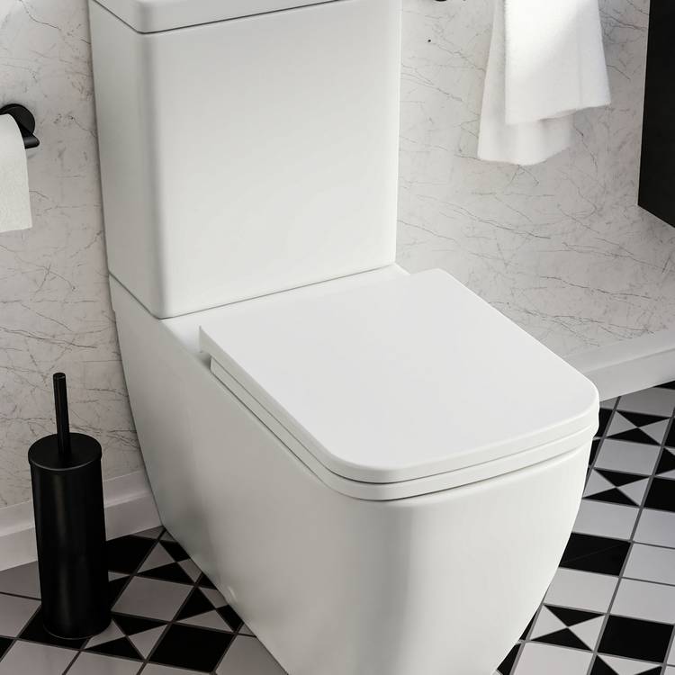 Croydex Leven square toilet seat white, imported from the UK