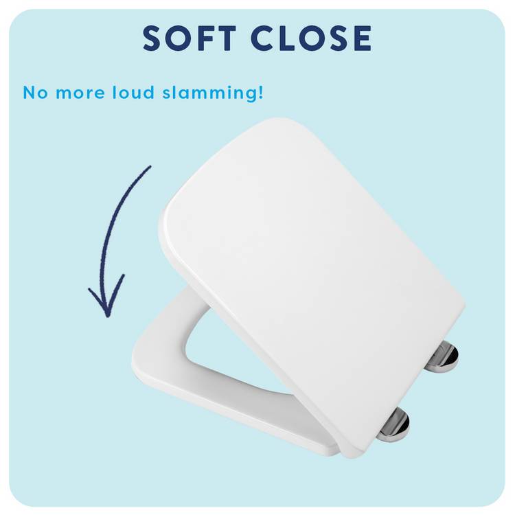 Croydex Leven square toilet seat white, imported from the UK