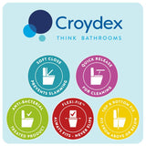 Croydex Leven square toilet seat white, imported from the UK