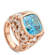 Harrods Boodles The Palace Collection Royal Damask Ring with Rose Gold Diamond and Zircon- Buy online at McGrocer