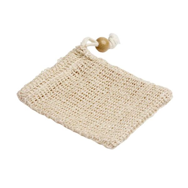 Acala Natural Woven Sisal Soap Bag with wooden trim - British product
