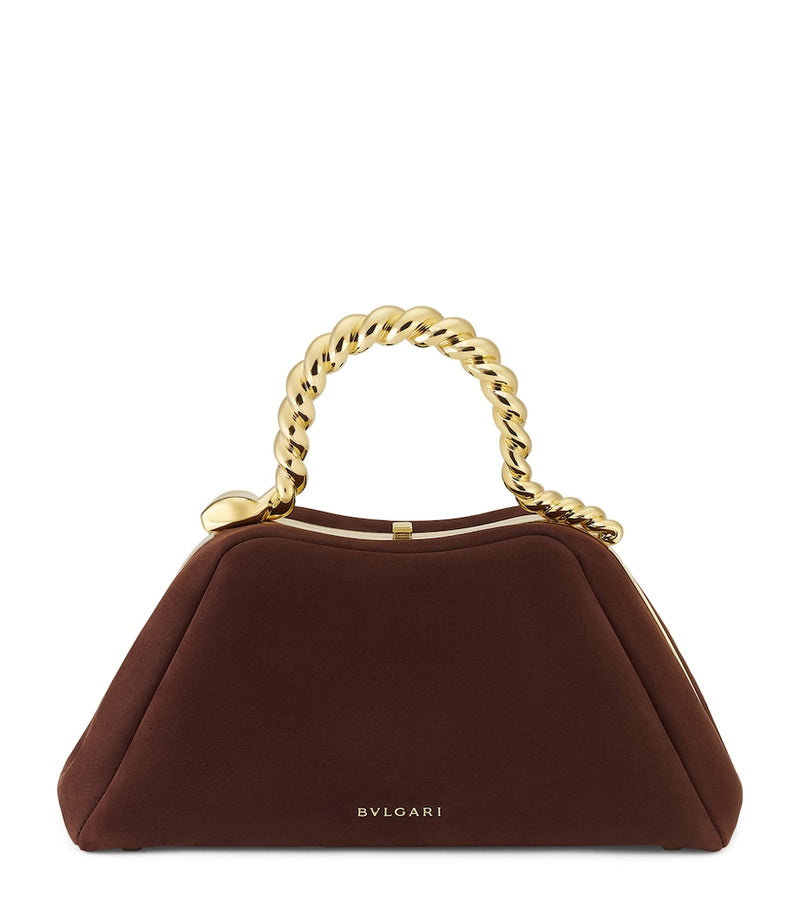 Bvlgari small nubuck leather Serpentine top-handle bag, imported from the UK