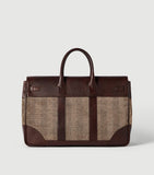 Brunello Cucinelli leather-trim chevron holdall, imported from the UK