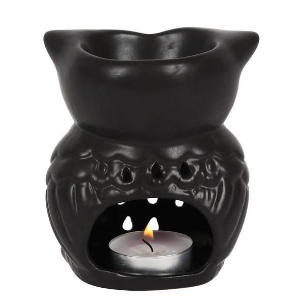 Something Different Black Owl Burner 12cm 11cm 8cm (British brand)