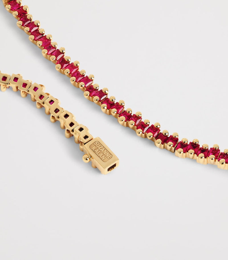 Suzanne Kalan rose gold ruby tennis necklace - British product