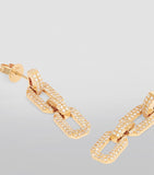 SHAY yellow gold diamond Deco chain earrings, UK version