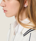 Miu Miu M logo stud earrings optical white, UK version
