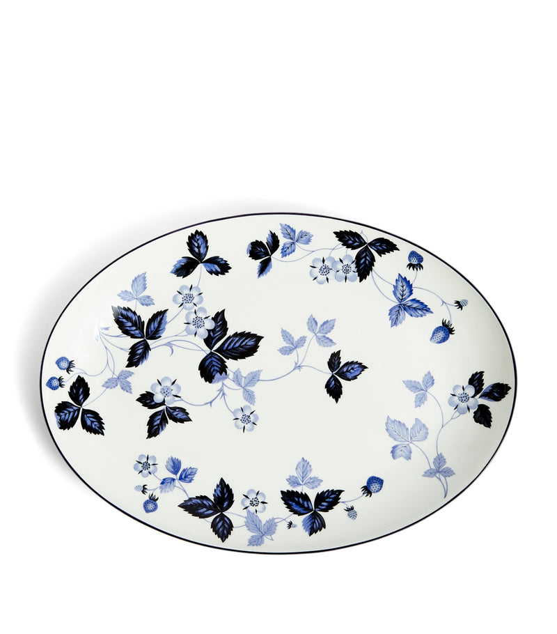 Wedgwood Wild Strawberry Inky Blue oval plate 30cm (British brand)