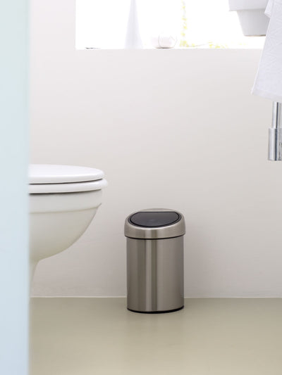 Next Brabantia Matt Steel Fingerprint Proof 3L Touch Bathroom Bin- Buy online at McGrocer