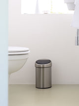 Next Brabantia Matt Steel Fingerprint Proof 3L Touch Bathroom Bin- Buy online at McGrocer
