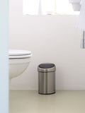 Brabantia Matt Steel Fingerprint Proof 3L Touch Bin - British product