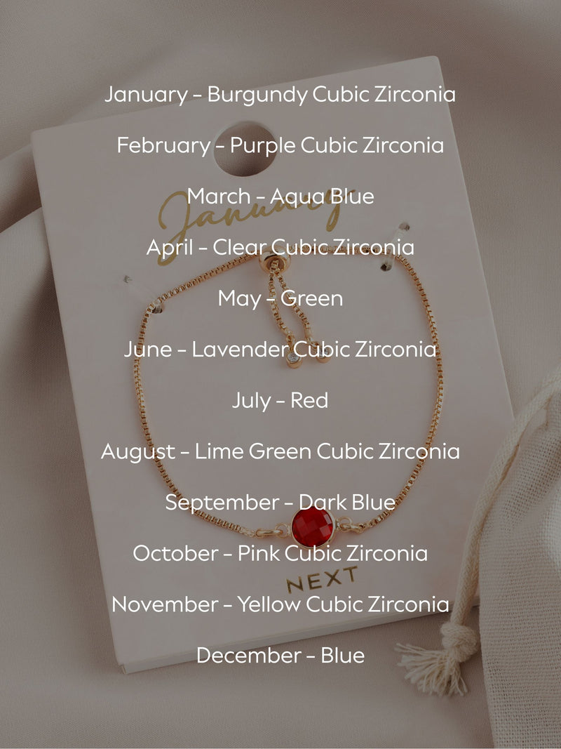 Gold tone birthstone pully bracelet, UK version