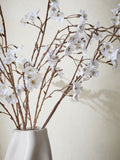 Artificial blossom stem arrangement in white ceramic vase 71cm height - British product