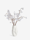 Artificial blossom stem arrangement in white ceramic vase 71cm height - British product