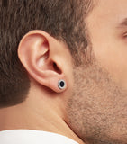 Bvlgari white gold and onyx stud earring, imported from the UK