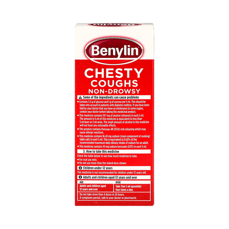 Benylin Chesty Coughs Non-Drowsy Syrup 300ml - British product