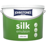 Johnstone's Contract Silk Paint Brilliant White 10L, imported from the UK