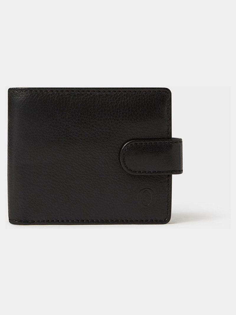 Osprey London black leather coin wallet with popper closure, imported from the UK