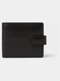 Osprey London black leather coin wallet with popper closure, imported from the UK