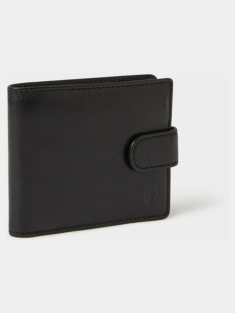 Osprey London black leather coin wallet with popper closure, imported from the UK