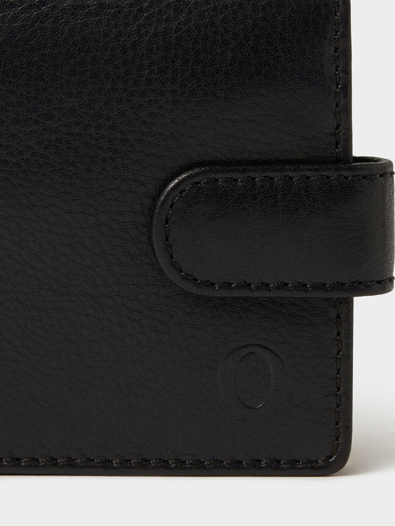 Osprey London black leather coin wallet with popper closure, imported from the UK