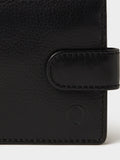 Osprey London black leather coin wallet with popper closure, imported from the UK