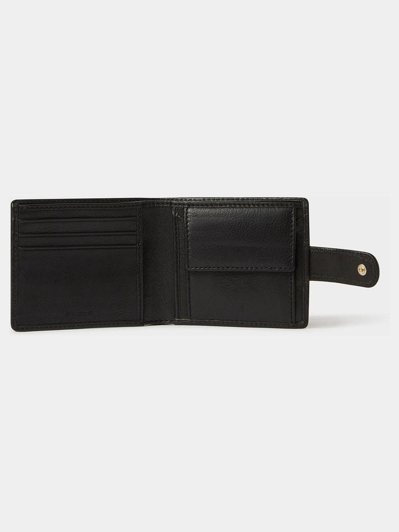 Osprey London black leather coin wallet with popper closure, imported from the UK