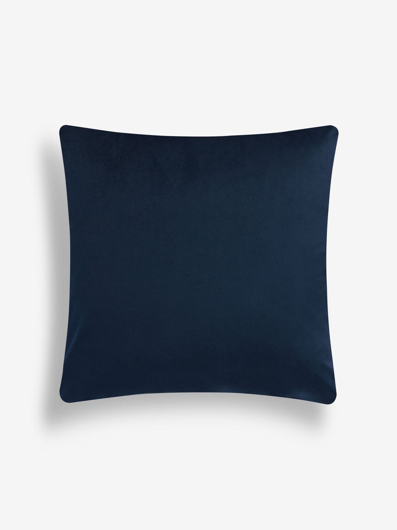 Navy blue zig zag cut velvet cushion 43 x 43cm - British product