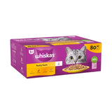 Whiskas 1+ Adult Wet Cat Food Poultry Feasts in Jelly 80 x 85g GOODS M&S