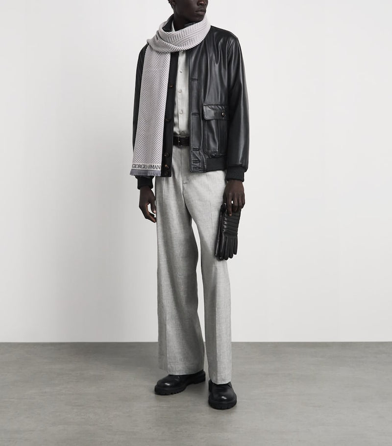 Giorgio Armani wool herringbone scarf - British product