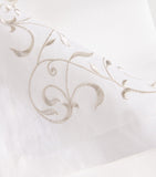Dea linen embroidered scroll table runner 50cm x 210cm - British product