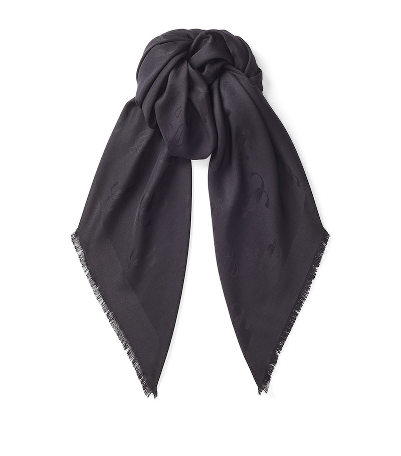 Jimmy Choo Emani silk-wool scarf 140x140cm (British brand)