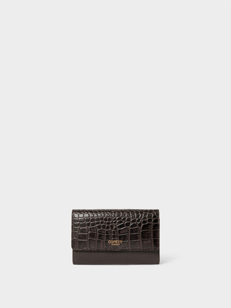 Osprey London Kellie matinee purse brown leather, imported from the UK