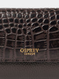 Osprey London Kellie matinee purse brown leather, imported from the UK