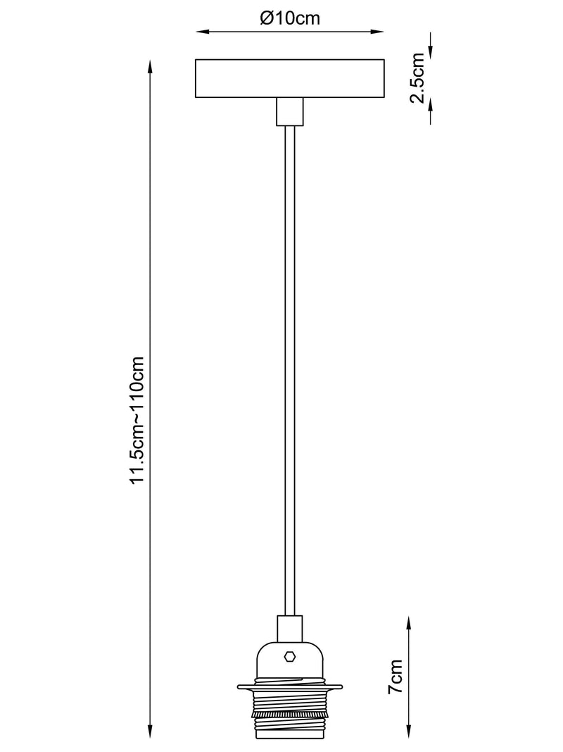 Chrome Cable Kit with adjustable drop, UK version