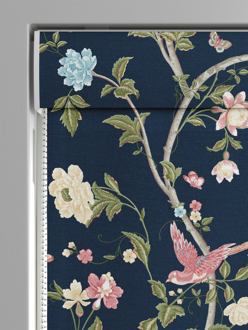Laura Ashley Summer Palace roman blind midnight blue, imported from the UK