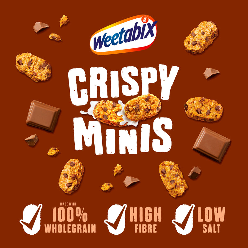 Weetabix crispy minis chocolate chip cereal 500g, imported from the UK