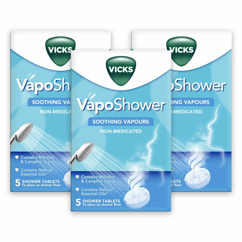 Vicks VapoShower tablets menthol and eucalyptus 3 x 5 count - British product