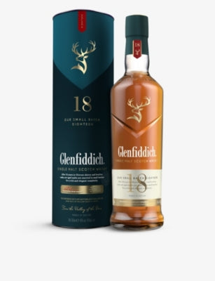 Glenfiddich 18-Year-Old single malt Scotch whisky 700ml (British brand)