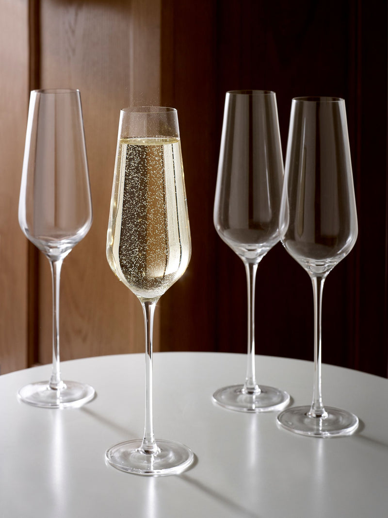 Belgravia crystal flute glasses set of 4, imported from the UK