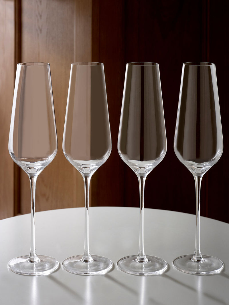 Belgravia crystal flute glasses set of 4, imported from the UK