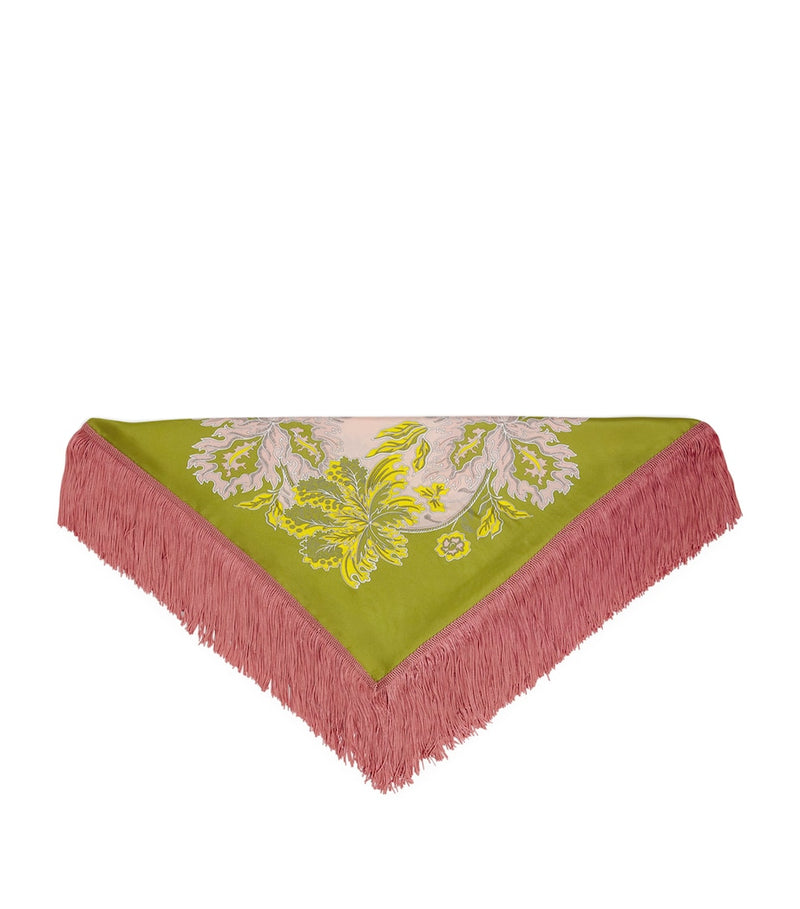 La DoubleJ silk scarf with botanical print 90cm, UK version