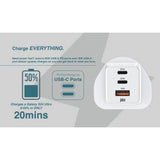 Juice wall charger triple USB-A USB-C 65W - British product