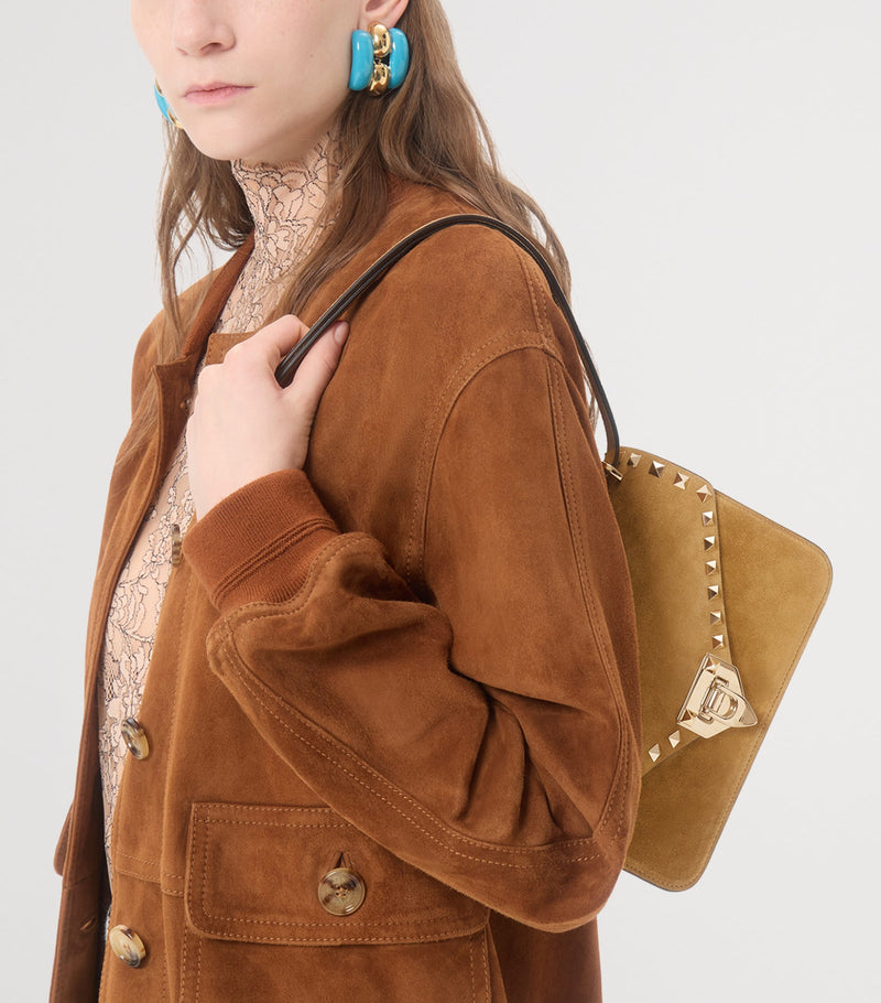Valentino Garavani small Rockstud split leather shoulder bag, imported from the UK