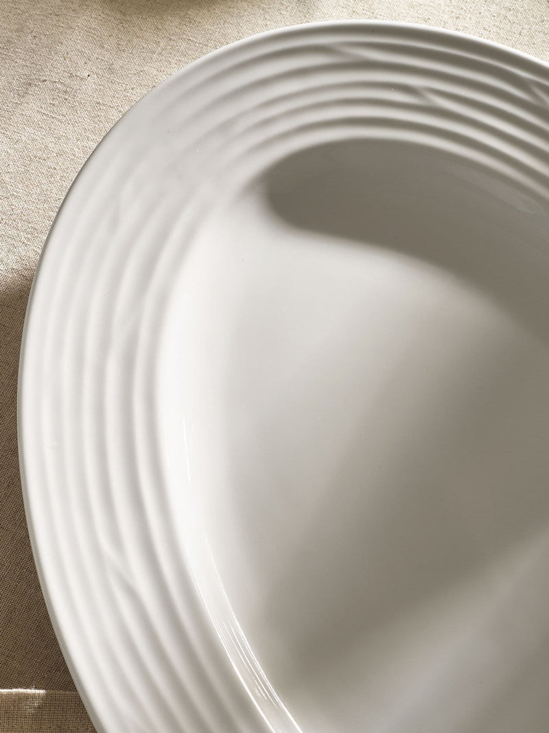 Malvern white embossed serving platter 40cm x 28cm (British brand)