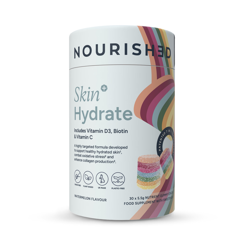 Nourished Skin+ Hydrate gummies 30 count, imported from the UK