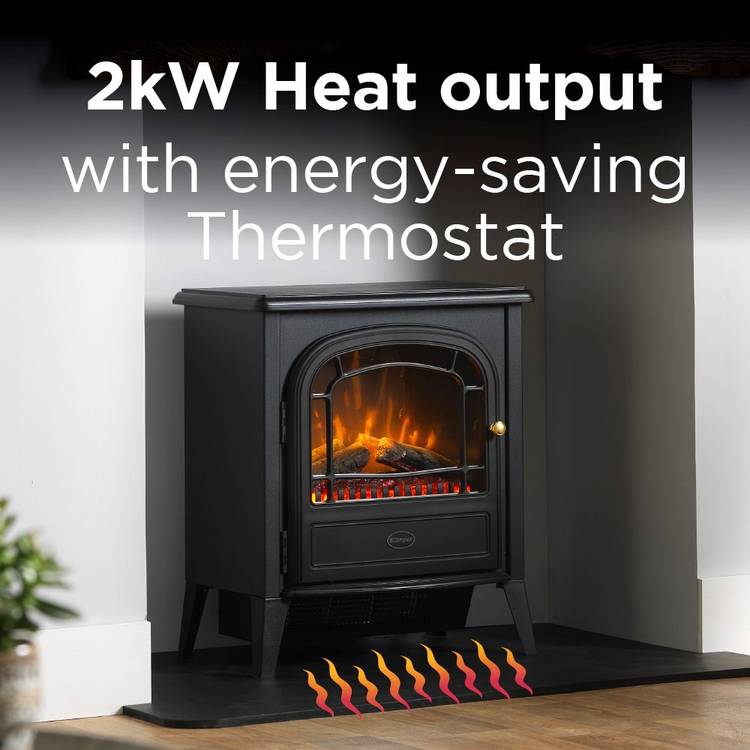 Dimplex Brayford electric stove black 2kW, imported from the UK